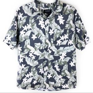 PacSun Navy Floral Button-Down Shirt
